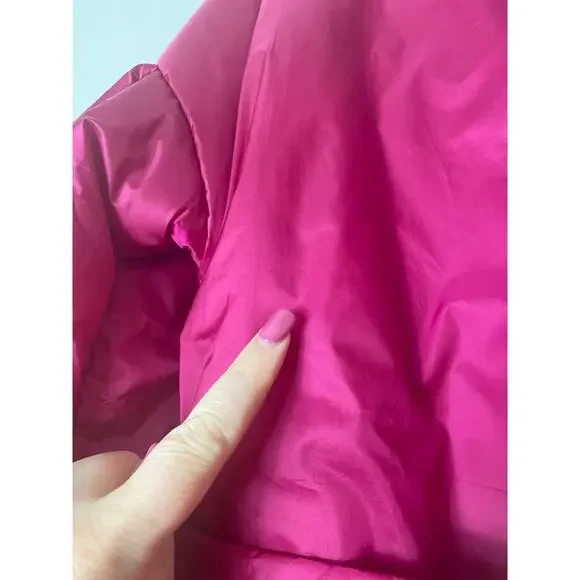 KATE SPADE COAT PINK PUFFER WINTER PREPPY FEMININE COQUETTE WINTER BELTED TIE - Picture 10 of 13